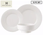 Daniel Brighton 12-Piece Embossed Dinner Set - White