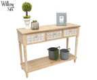 Willow & Silk Fleur 3 Drawer Console Table - Natural/Whitewash