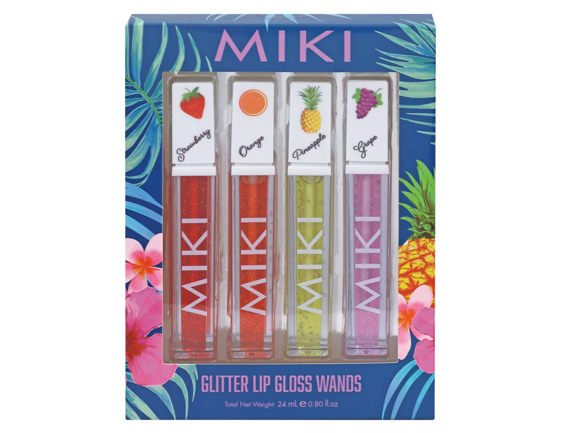 Miki Glitter Lip Gloss Wands Pack 24mL