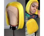(30cm , yellow) - Bob Lace Wig Preplucked for Women Human Hair Lace Frontal Wig Natural Hairline with Baby Hair Brazilian Remy Hair Lace Wig 150% Density Y