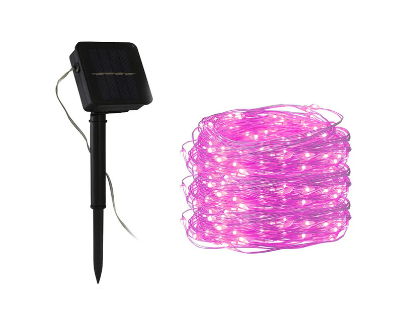 200LED Solar Powered String Fairy Light for Outdoor Decoration - Pink