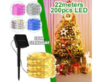 200LED Solar Powered String Fairy Light for Outdoor Decoration - Pink