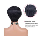 (1#) - Short Human Hair Wigs Pixie Cut Wigs with Bangs Short Wigs for Women Non Lace Front Wigs Brazilian Human Hair 1# Colour Full Machine Wigs