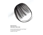 (Natural Black) - Remy Clip in Bangs Human Hair Front Fringe Air Bangs Hair Extensions Bang Hair Clips for Women Natural Black