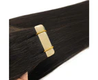 (41cm , Natural black #1b) - GOO GOO Tape in Hair Extensions Natural Black Real Virgin Hair Extensions Seamless Straight Tape in Hair Extensions 20pcs 50g