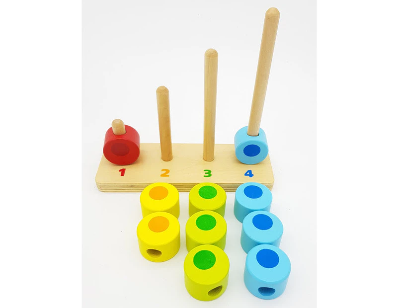 Counting Stacker Wooden Toy Tower shapes Learn to Count Stacker-multi coloured.