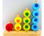 Counting Stacker Wooden Toy Tower shapes Learn to Count Stacker-multi coloured.