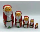 Wooden Nesting Dolls 5 pcs - Santa Claus design.