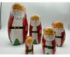 Wooden Nesting Dolls 5 pcs - Santa Claus design.