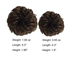 (8A#(Ash Brown)) - Messy Bun Hair Piece, HOOJIH 2PCS Tousled Updo Hair Extensions Hair Bun Curly Wavy Ponytail Hairpieces Hair Scrunchies with Elastic Rubb