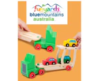 Wooden kids toy truck 6 wheel 28 cm Truck | Car Carrier with 3 Cars-plus movable tray   Pine.