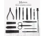16 In 1 Nail Clipper Manicure Set Cutter Cuticle Remover Scissors Grooming Manicure Pedicure Kit
