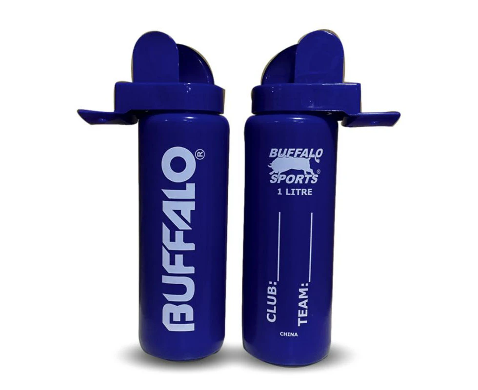 Buffalo Sports Safety Chin Rest Drink Bottle - 1 Litre - Blue