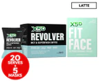 X50 Fit Face The Protector Mask 5pk + Revolver MCT & Superfood Coffee Vegan Latte 20 Serves