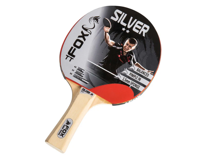 Fox TT Silver 2 Star Table Tennis Bat (Beige/Red) - RD208