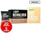 X50 Fit Face The Hydrator Mask 5pk + Revolver MCT & Collagen Coffee Original 20 Serves 1