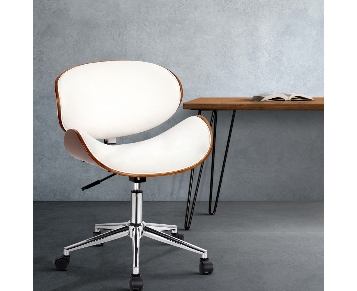 white silver office chair