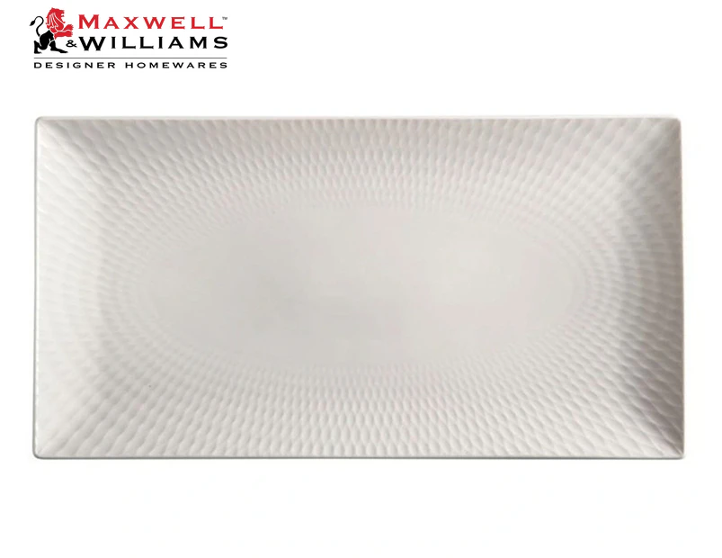 Maxwell & Williams 35cm White Basics Diamonds Rectangular Platter - White
