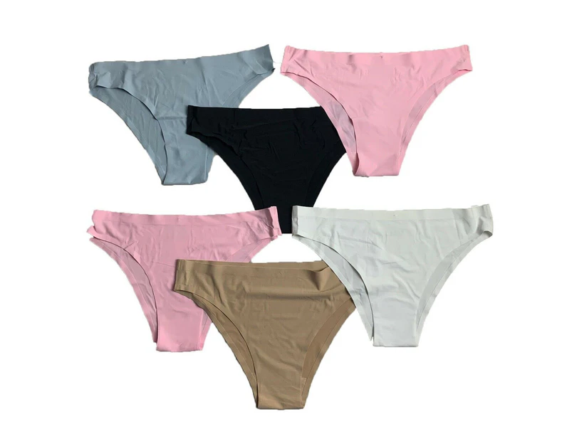 6 x Womens Seamless Nylon Bikini Underwear Brief Sexy Panties No Seam Show Free