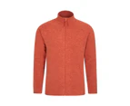 Mountain Warehouse Mens Full Zip Fleece Top Breathable Microfleece Antipill - Bright Orange