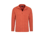 Mountain Warehouse Mens Full Zip Fleece Top Breathable Microfleece Antipill - Bright Orange
