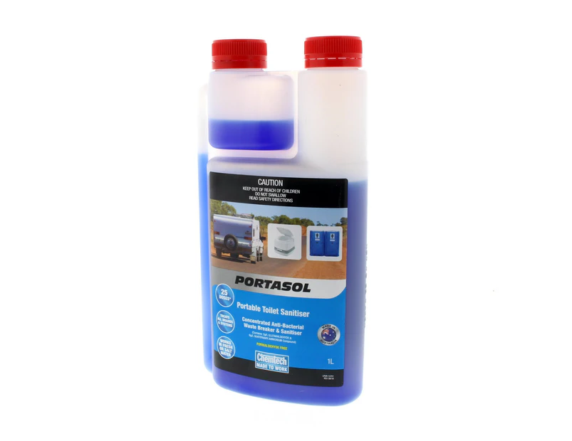 Portasol Portable Toilet Sanitiser 1L Antibacterial Germicidal Biodegradable