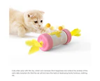 Indoor Cat Toys Self-Rotating Feather Tumbler Realistic Balance Pink
