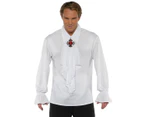 Ruffled White Vampire Men's Halloween Costume Shirt Mens