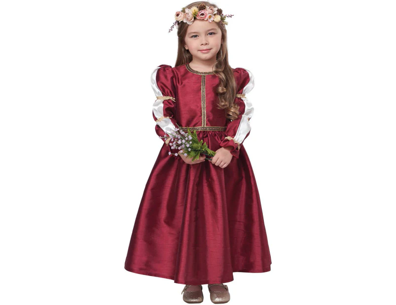 Royal Toddler Girls Red Renaissance Princess Costume Girls