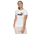 Puma Women's Essential Logo Tee / T-Shirt / Tshirt - Puma White