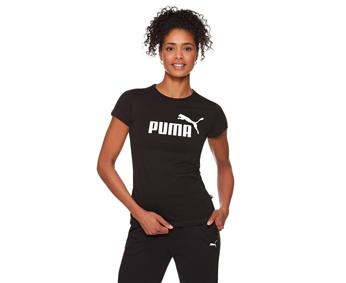 Puma Women's Essential Logo Tee T-Shirt / - Puma Black<!-- --> |