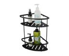 Stainless Steel Shower Corner Caddy Shelf 2 Tier Bath Storage Basket Holder Black