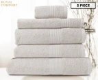 Royal Comfort 5-Piece Cotton Bamboo Towel Set - Sea Holly