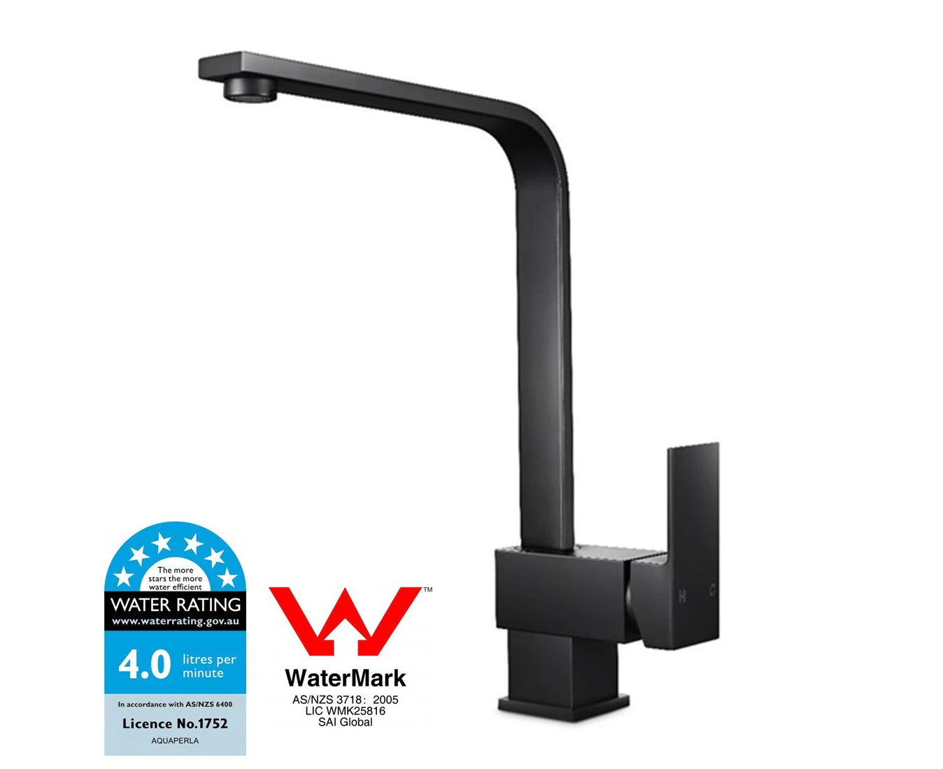 WELS Kitchen Sink Mixer Tap  Solid Brass 360°Bar Sink Faucet Black