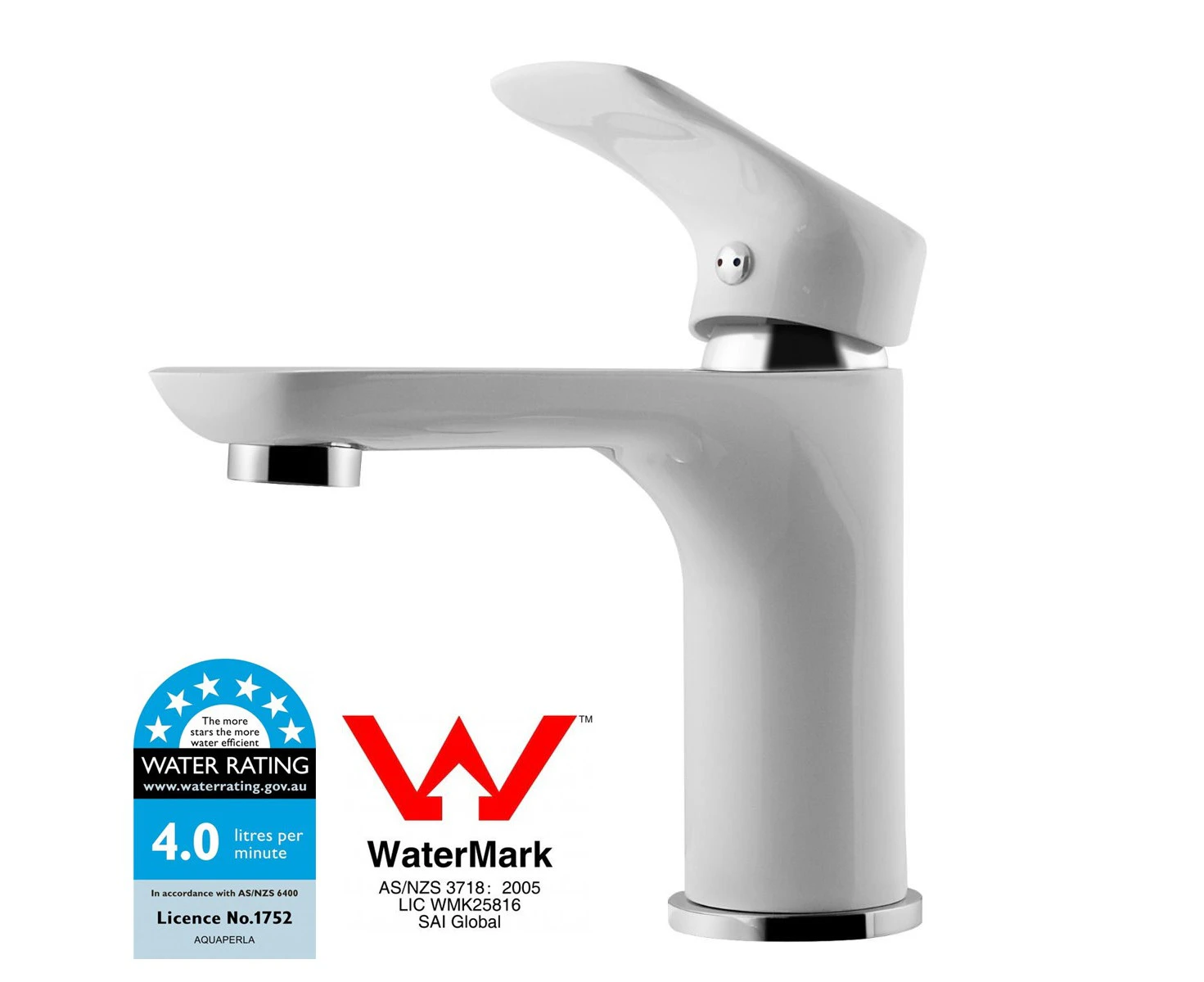 WELS Solid Brass Basin Mixer Tap Bathroom Sink Faucet White & Chrome