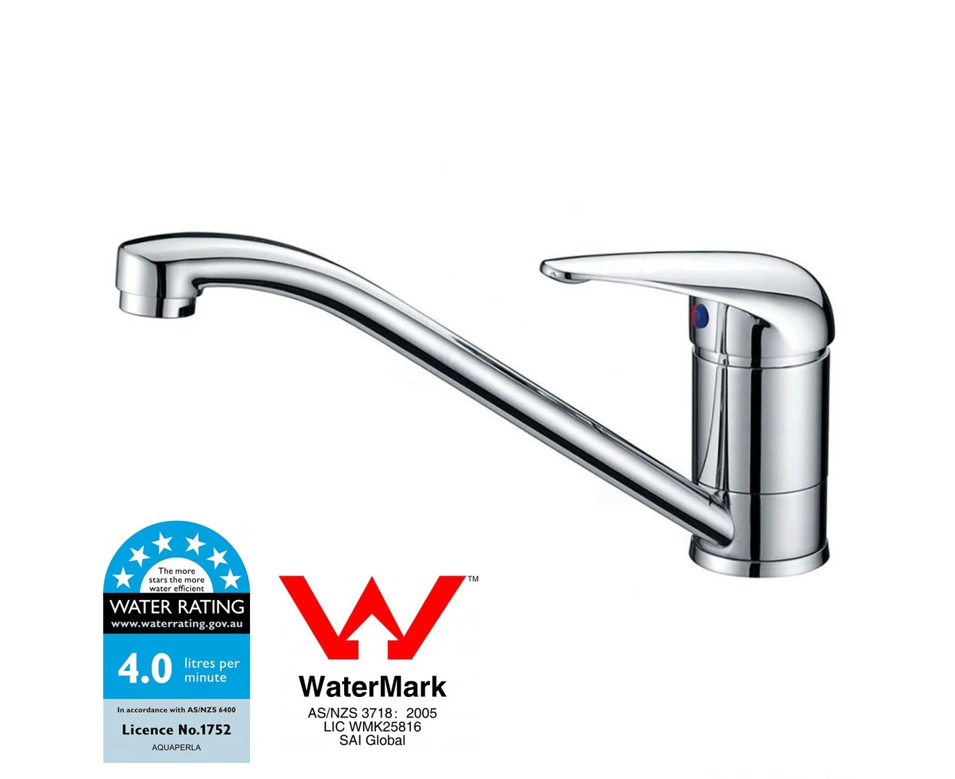 WELS Classic Solid Brass Kitchen Sink Faucet Mixer Tap with 360 Swivel Chrome