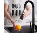WELS Pull Out Kitchen Sink Mixer Tap 360°Swivel Kitchen Faucet Columnar Water Shower Water Round Black