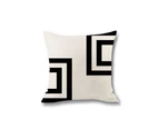 4Pcs Geometric Digital Printing Home Pillow Holder Flax Cushion Waist Pillow Cover - 1