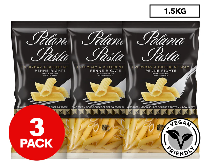 3 x Polana Pasta Penne Rigate 500g