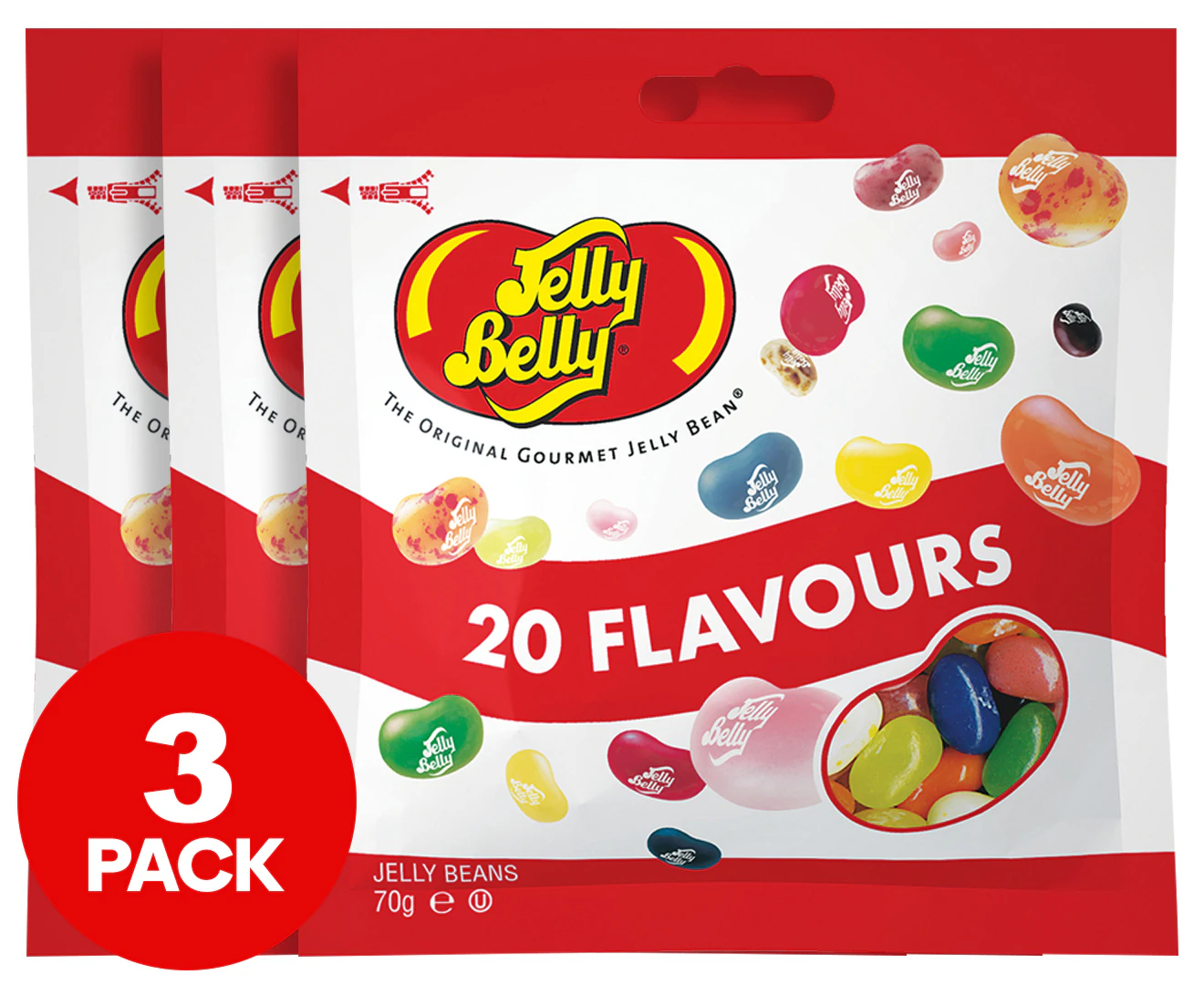 3 x Jelly Belly Jelly Beans Assorted 70g