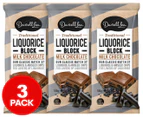 3 x Darrell Lea Liquorice Milk Chocolate Block 180g