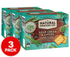 3 x The Natural Cracker Co. Crispy Crackers Sour Cream & Chives 160g