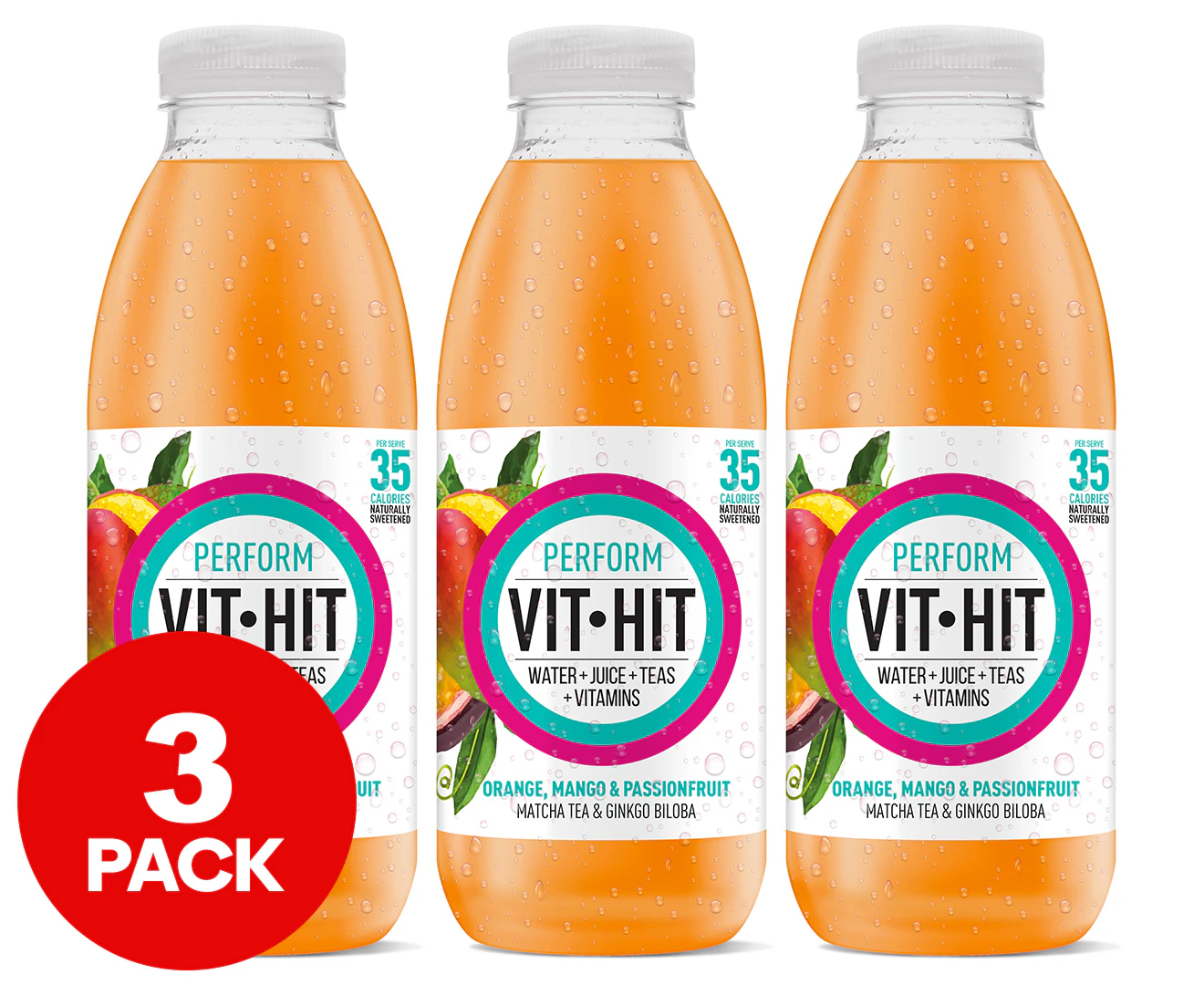 3 x VITHIT Perform Mango Passionfruit 500mL