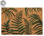 Life Botanic 40x60cm Fern Leaf PVC Backed Coir Doormat - Natural/Green