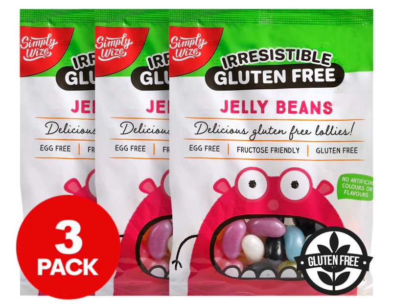3 x Simply Wize Irresistible Gluten Free Jelly Beans 150g