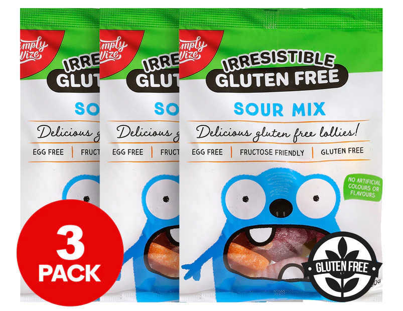 3 x Simply Wize Irresistible Gluten Free Sour Mix 150g
