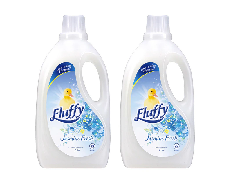 2x Fluffy 2L Laundry Fabric Softener Scent Washing Conditioner Jasmine Fresh