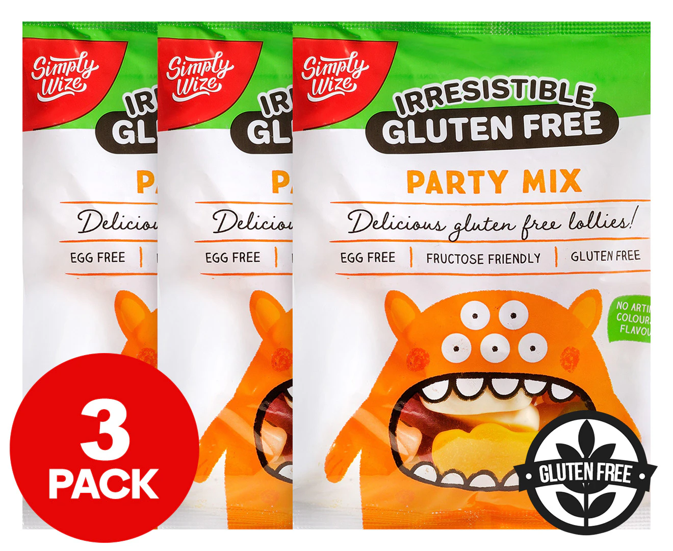 3 x Simply Wize Irresistible Gluten Free Party Mix 150g