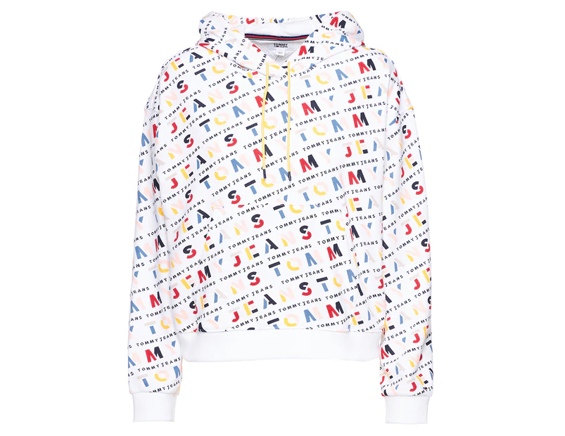 Tommy Hilfiger Women's Durian Logo Printed Hoodie - Bright White