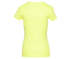 Tommy Hilfiger Women's Fave Tommy Crew Ringer Tee / T-Shirt / Tshirt - Sunny Lime